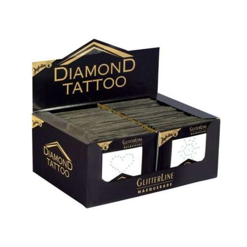 GlitterLine Masquerade Diamond Tattoo, szív alakú, ideiglenes tetoválás - Rubie's