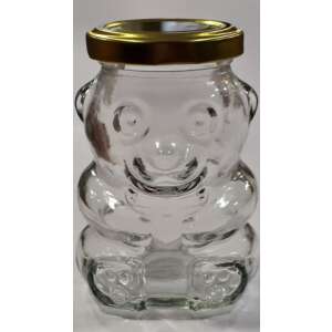 Borcan de sticlă în formă de urs cu capac auriu, 180ml - Depozitarea alimentelor
