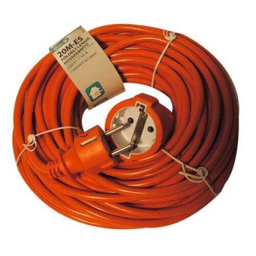 20 meter orange extension cord with schuko plug