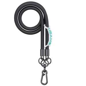 USAMS univerzálny telefónny popruh, čierny, 1,2 m, ZB282GS01 - Popruhy na krk