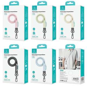 USAMS telefónny náhrdelník v rôznych farbách, 6-balenie, 1,2 m dlhý, ZB282GS05 - Popruhy na krk