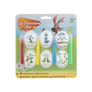 Egg Decoration Kit with 6 stencils and 4 pens for Easter egg decorating - Grafix