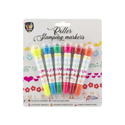 Granix Roller Stamping Filctollak - 6 darabos színes bélyegző toll készlet