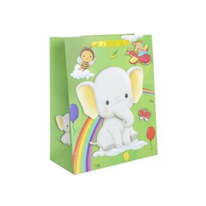 Sac de cadou cu elefant și curcubeu, 18x23 cm - Nonbrand Pungi cadou