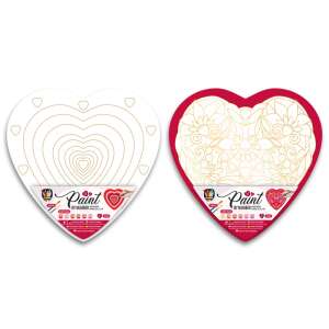 Maľovanie podľa čísel plátno v tvare srdca, 29x29 cm - Súpravy pre umenie a remeslá