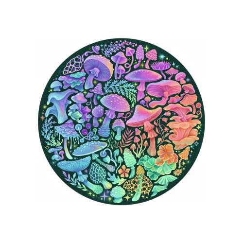 Kész Ravensburger Circle of Colors 500 darabos kerek kirakós, színes gomba mintával - Ravensburger