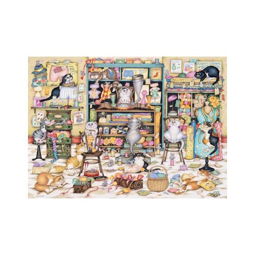 Puzzle Ravensburger Lude mačke, 1000 komada, mačke u galanteriji