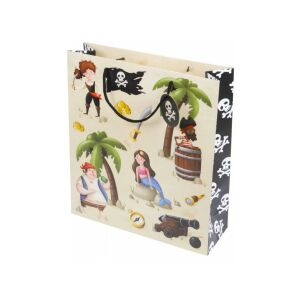 Sac de cadou din hârtie cu tematică pirat, 35x40x12 cm, perfect pentru petreceri aniversare pentru copii și vânătoare de comori. - Nonbrand Pungi cadou