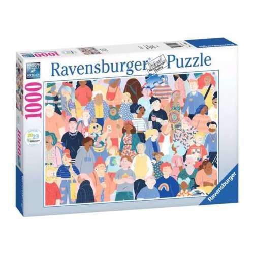 Puzzle Ravensburger 1000 dielikov, Emberek, s farebnou ilustráciou rôznorodej skupiny ľudí