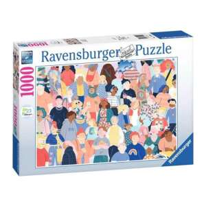 Puzzle Ravensburger 1000 de piese, Emberek, cu o ilustrație colorată a unui grup divers de oameni - Ravensburger Puzzle