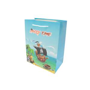 Darčeková taška s pirátskou tematikou, modrá s pirátskou loďou a palmami, Party Time - Nonbrand Darčekové tašky