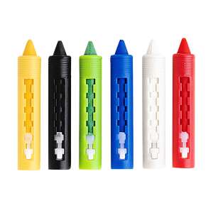 6 színű arcfesték ceruza, aqua smink ceruza, könnyen felvihető és könnyen lemosható, Milano arcfesték és testfesték - Arcfesték