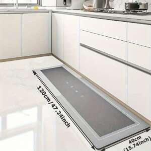 Grauer Küchenläufer mit rutschfestem Rücken, 40x120 cm, für Küche, Badezimmer oder Wohnzimmer - Innenarchitektur