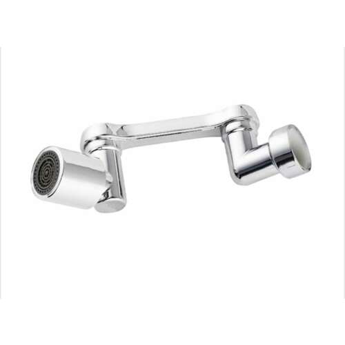 Krómozott forgatható csaptelephosszabbító levegőztetővel, 1080 fokos forgatás, 2 permetezési mód, univerzális illeszkedés