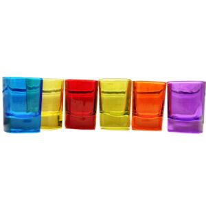 6-piece colored glass shot glass set, 55 ml 131531660 - Shot Glass