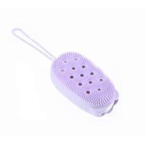 Purple Silicone Bath Sponge with Scrubber 99681186 - Bath Sponge, Washcloth, Glove