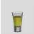 ABYZ®™ tequila shot glass, 34 ml, filled with green liquor