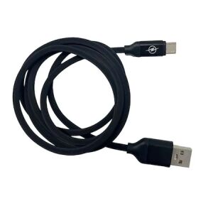Black USB-A to USB-C charging and data cable, 2 meters - USB Cable