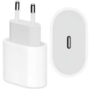 Adaptor de perete alb 25W USB-C PD cu încărcare rapidă cu priză europeană - Adaptoare de rețea