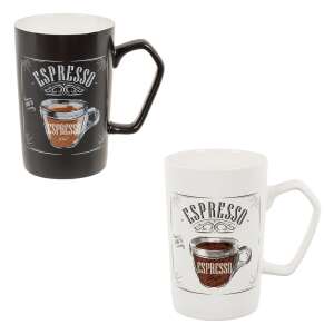 Espresso mug set, 2 mugs, black and white, 370 ml - Nonbrand Mug