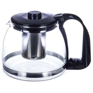 Ceainic din sticlă ABYZ®™ de 700 ml cu dozator din plastic negru și infuzor din oțel inoxidabil - ABYZ