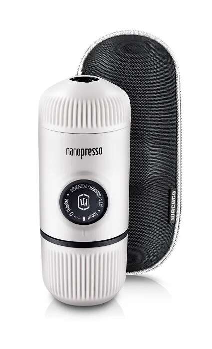Wacaco Nanopresso Hidegfehér hordozható kávéfőző + kemény védőtok