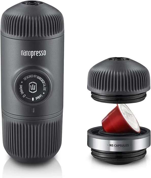Wacaco Nanopresso hordozható kávéfőző őrölt kávéhoz + Nespresso adapter