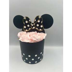 Mickey és Minnie egér ajándékdoboz rózsaszín rózsákkal - Ajándék ötlet Valentin-napra