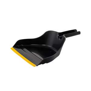 Black plastic dustpan with yellow rubber edge, Bonus brand - Bonus