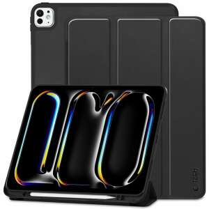 Tablettok iPad Pro 11 2024 (5. Gen, 11 coll) - čierne smart case, s držiakom na pero - Puzdrá na tablety