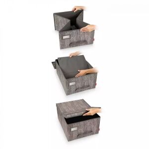 Tescoma FANCY HOME Clothing Storage Box - 40x52x25 cm, showing assembly steps - Storage Box & Basket
