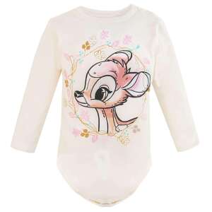 Disney Bambi body pre bábätká s dlhými rukávmi, s roztomilým vzorom Bambi v kvetinovom venci. Vyrobené z mäkkej organickej bavlny. - Móda&obliekanie