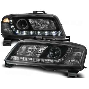 Faruri cu proiector negru Fiat Stilo 3D 2001.10-2008 cu lumini de zi cu LED - Lumini auto