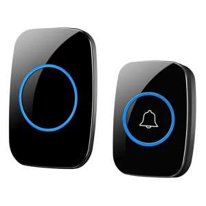 Sonerie wireless, rază de acțiune 20m, 60 melodii, negru, rezistent la apă, design modern - Sonerii și Seifuri de securitate