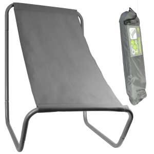 ENERO CAMP Szürke Összecsukható Kerti és Strandnyugágy Hordtáskával - Napozóágy & Nyugágy