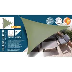 Zöld háromszög árnyékoló vitorla, 3x3x3m, vízálló, UPF 50+, poliészter, kertbe, teraszra, kültéri - ProGarden