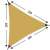 3x3x3m háromszög napvitorla, sárga, poliészter, vízálló, UPF 50+