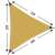 Sárga háromszög napvitorla, 3x3x3 méter, méretek láthatók