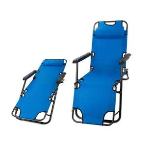 Scaun confortabil de camping Zero Gravity, design ranforsat, albastru