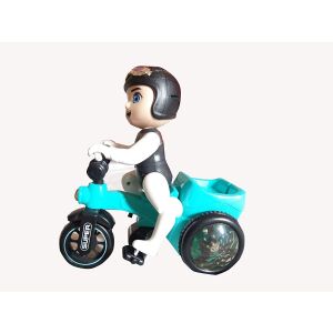 Vidám Tricikli - Egykerekező Játék - 3D Fényekkel és Zenével oldalnézet - Zenélő játék