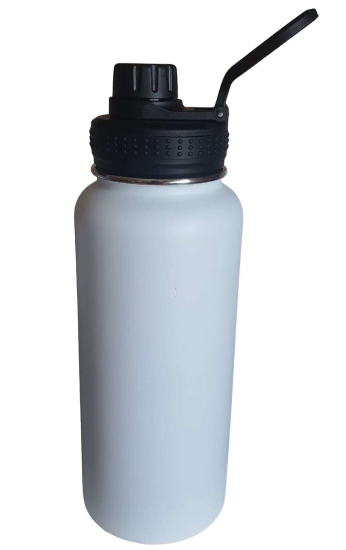 Sticla termoizolanta sport,drumetii,parcuri, perete dublu, 945 ml, fara condens,  KARRY VESSEL, otel inoxidabil, alb