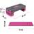 Neo-Sport Step-pad with adjustable height, 3 levels, pink and grey, with non-slip mat, dimensions