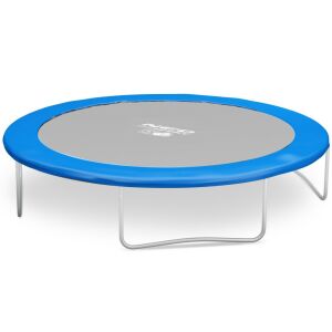 Neo-Sport 15ft trampoline with blue safety pad, angled view - Trampoline Part