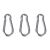 Three steel carabiners for swing or hammock