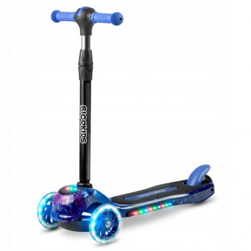 Ricokids Piko kék és fekete háromkerekű roller LED világítással