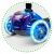 Ricokids Piko kék és fekete háromkerekű roller LED világítással, első kerék részlet