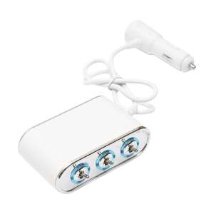Adaptor triplu brichetă auto cu port USB - Prize auto si incarcatoare