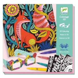 Djeco Warsztat Kolorowania 3D - Fantazja w lesie - Ustaw kreatywność i umiejętności - Kolorowanka z efektem 3D - Książka dla dzieci i młodzieży