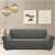 Grey sofa cover for 3 seater sofa, velvet look, easy to fit, machine washable