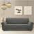 Grey sofa cover for 3 seater sofa, velvet look, easy to fit, machine washable
